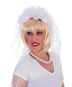 Bruidssluier wit lange kant