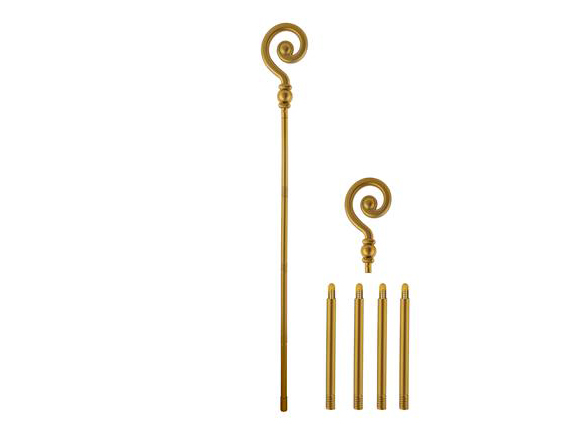 Sinterklaasstaf plastiek goud 5delig