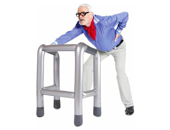 Opblaadbare rollator oude mensen