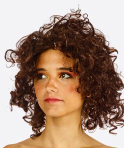 krullenpruik bruin permanentje look