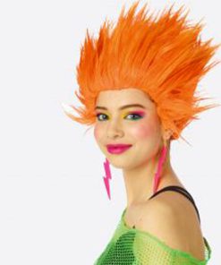 trollenpruik neon oranje ontflopt kapsel