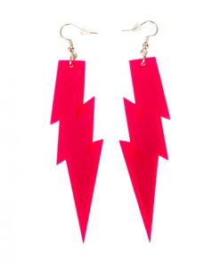 Oorbellen donderslag fluo roze