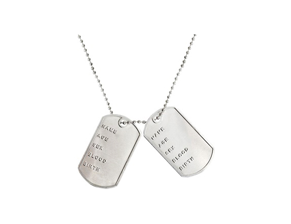 Dogtags legerketting zilver