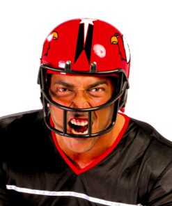 Rugby helm hard plastic rood zwart