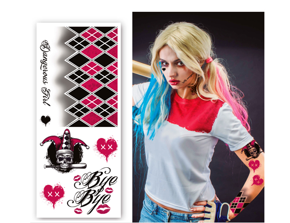 Harley quinn tattoo set tijdelijk