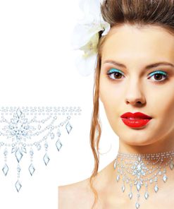 Halsjuweel plakken zilveren steentjes