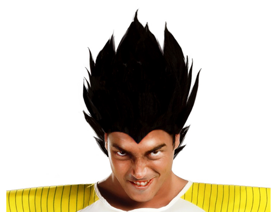 Pruik Vegeta dragonball z zwart