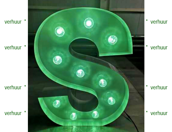 S Lichtgevende letter/cijfer voorbeeld