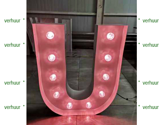 U Lichtgevende letter/cijfer voorbeeld