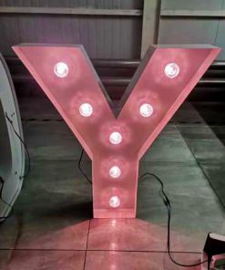 Y  Lichtgevende letter/cijfer voorbeeld