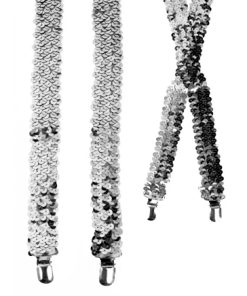 Bretellen pailletten rekker zilver