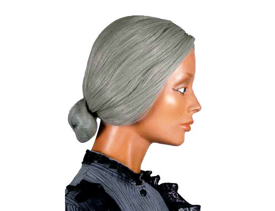 Grijze oma pruik
