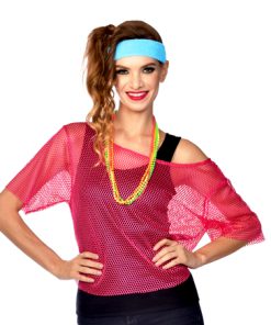 Net tshirt fluo neon roze 