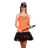 Neon politie jurk short en pet oranje