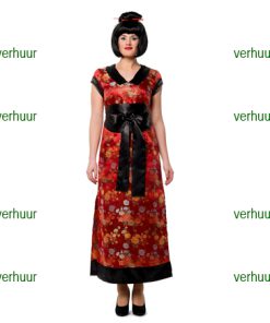 R9841 Chinese lange rode jurk 