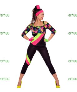 Aerobics legging zwart fluo graffiti print
