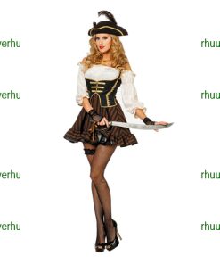 Piraten jurk bruin ecru STEAMPUNK