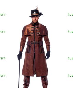 R9844 Steampunk lange vest brons man