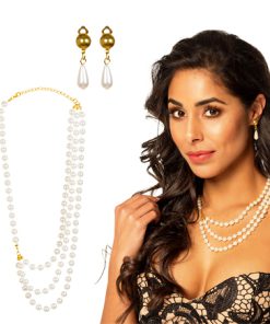 Parelmoer charleston set ketting en oorbellen