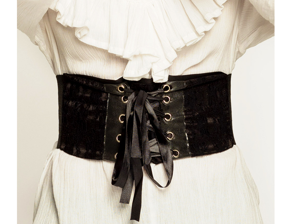 Stretch korset stof zwart