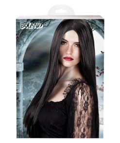 Zwart sluike lange pruik zonder frou