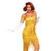 Roaring twenties goude franje jurk