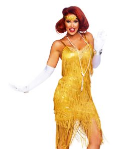 Roaring twenties goude franje jurk