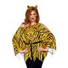 Poncho Tijger en oren. ONE SIZE