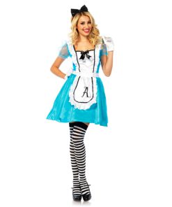 Alice in wonderland blauw wit tuniek