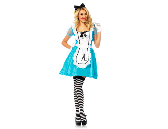 Alice in wonderland blauw wit tuniek