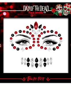 Dias de los muertos face jewels rood 