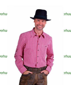 Tirolerhemd rood wit geruit