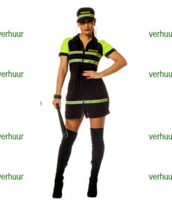 Politie jurk zwart fluo