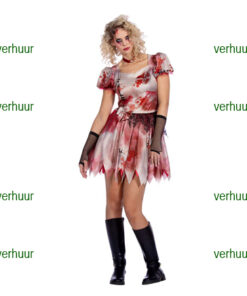 Bebloed jurk psycho vrouw halloween
