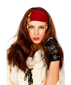 Piraten bruine pruik en bandana set
