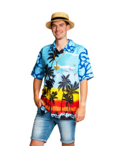 Hawaii hemd blauw