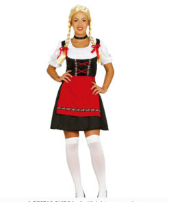 Tirol dirndl jurk zwart rood 