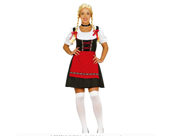 Tirol dirndl jurk zwart rood