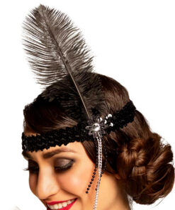 Charleston bandje pailletten zwart deluxe