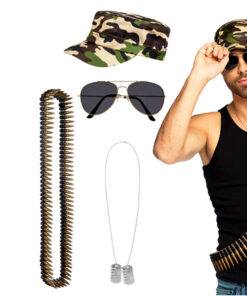 leger set (pet bril dogtags en kogelriem)