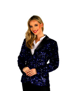 Disco vest voor vrouw zwart blauw