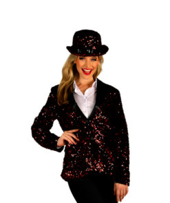 Disco vest voor vrouw zwart rood