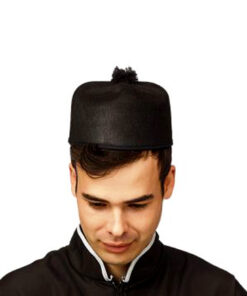 Pastoor hoedje ingedeukt met ponpon