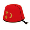 Fez hoedje rood met flosh