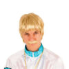 Blonde pruik met snor