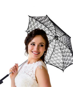 kanten paraplu zwart 