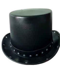 Lederlook hoge hoed 