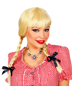 Pruik blond met vlechtjes natural look