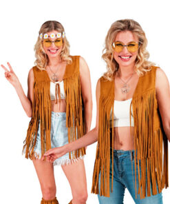 hippie vest cowgirl licht beige 