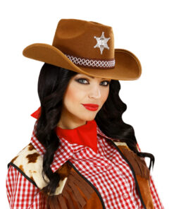 Cowboyhoed bruin met zilveren ster